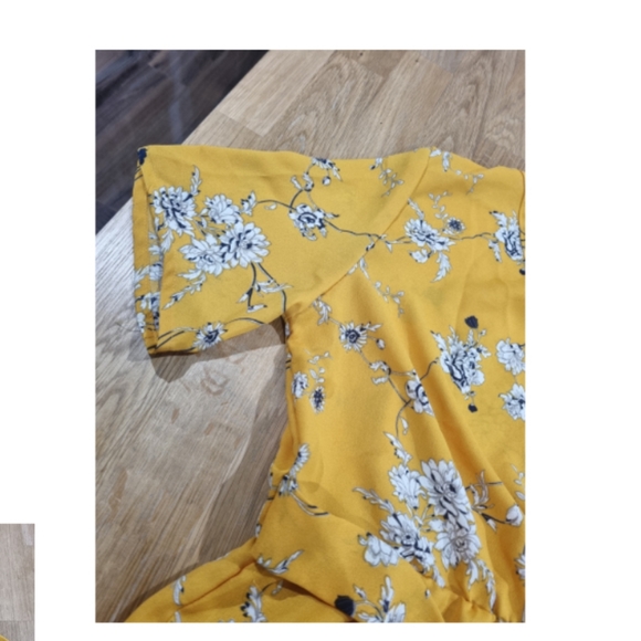 Boohoo size 12 mustard yellow floral jumpsuit - Picture 4 of 6